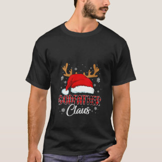 Vrouwen Godfather Claus Santa Christmas Red Plaid T-shirt