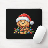 Vrouwen Goldendoodle Kerstverlichting Hond Grappig Muismat (Met muis)