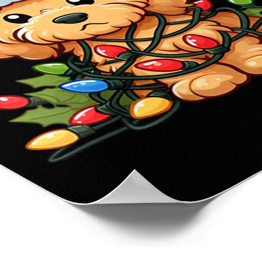 Vrouwen Goldendoodle Kerstverlichting Hond Grappig Poster (Hoek)