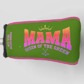 Vrouwen Golf MAMA KONINGIN VAN DE GROENE Custom PU Golfheadcover (Voorkant)