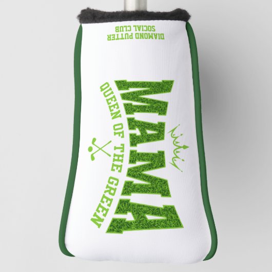 Vrouwen Golf MAMA KONINGIN VAN DE GROENE Custom PU Golfheadcover (Draai 90)