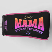 Vrouwen Golf MAMA KONINGIN VAN DE GROENE Custom PU Golfheadcover (Voorkant)