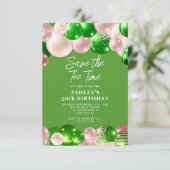 Vrouwen Golf Par-T-shirt 50ste verjaardag Kaart (Staand voorkant)