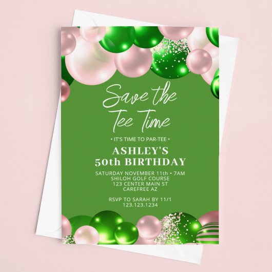 Vrouwen Golf Par-Tee 50ste verjaardag Save The Date