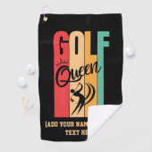 Vrouwen GOLF QUEEN Custom Naam Golfhanddoek (Insitu)