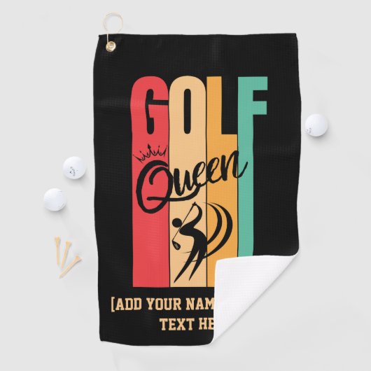 Vrouwen GOLF QUEEN Custom Naam Golfhanddoek (Insitu)