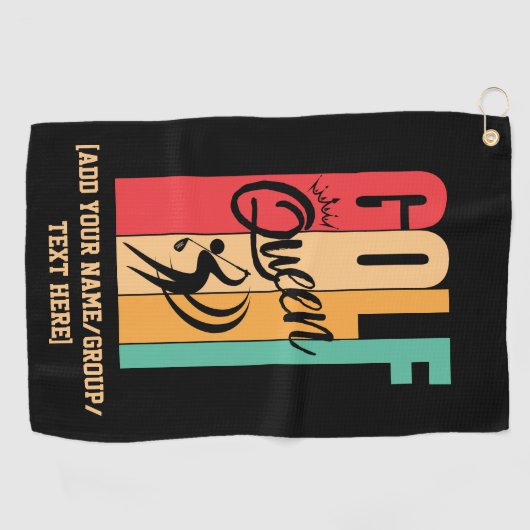 Vrouwen GOLF QUEEN Custom Naam Golfhanddoek (Horizontaal)