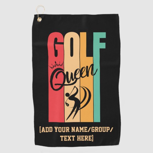 Vrouwen GOLF QUEEN Custom Naam Golfhanddoek (Voorkant)