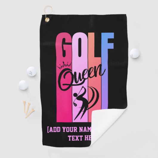 Vrouwen GOLF QUEEN Custom Naam Golfhanddoek (Insitu)