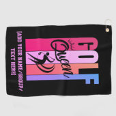 Vrouwen GOLF QUEEN Custom Naam Golfhanddoek (Horizontaal)