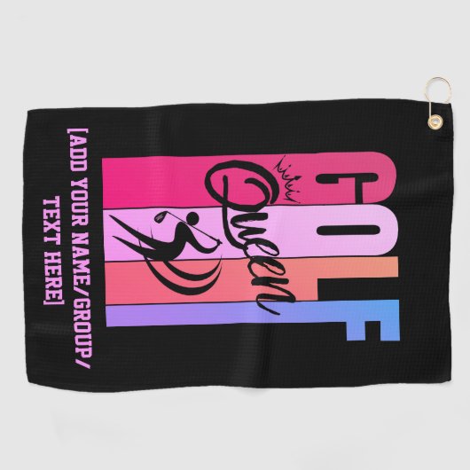 Vrouwen GOLF QUEEN Custom Naam Golfhanddoek (Horizontaal)