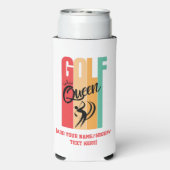 Vrouwen GOLF QUEEN Custom Naam Seltzer Blikjeskoeler (Seltzer Achterkant)
