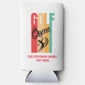 Vrouwen GOLF QUEEN Custom Naam Seltzer Blikjeskoeler (Voorkant)