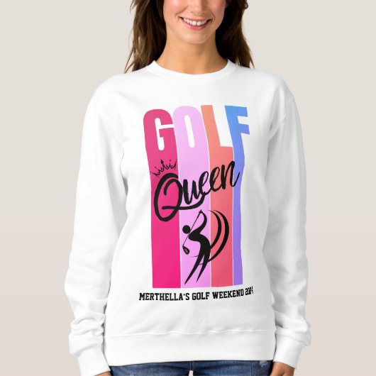 Vrouwen GOLF QUEEN Custom Naam Trui (Voorkant)