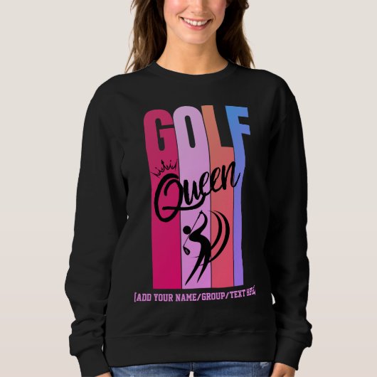 Vrouwen GOLF QUEEN Custom Naam Trui (Voorkant)