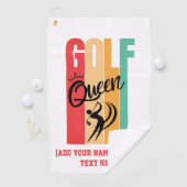 Vrouwen GOLF QUEEN Custom Name Golf Towel Golfhanddoek (Insitu)