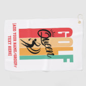 Vrouwen GOLF QUEEN Custom Name Golf Towel Golfhanddoek (Horizontaal)