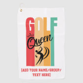 Vrouwen GOLF QUEEN Custom Name Golf Towel Golfhanddoek (Voorkant)