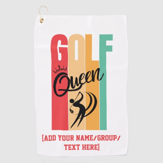 Vrouwen GOLF QUEEN Custom Name Golf Towel Golfhanddoek (Voorkant)