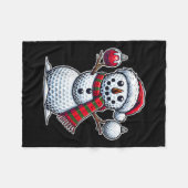 Vrouwen Golfbal Sneeuwman Grappig Vrolijke Kerstda Fleece Deken (Voorkant (Horizontaal))