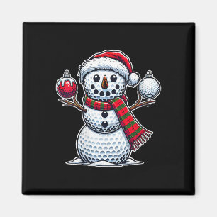 Vrouwen Golfbal Sneeuwman Grappig Vrolijke Kerstda Magneet