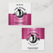 Vrouwen Golfer Monogram Ontwerp Vierkante Visitekaartje (Voorkant / Achterkant)