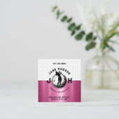 Vrouwen Golfer Monogram Ontwerp Vierkante Visitekaartje (Staand voorkant)