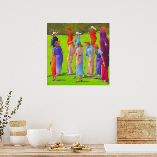 Vrouwen Golfers - Canvas Art Print (Keuken)
