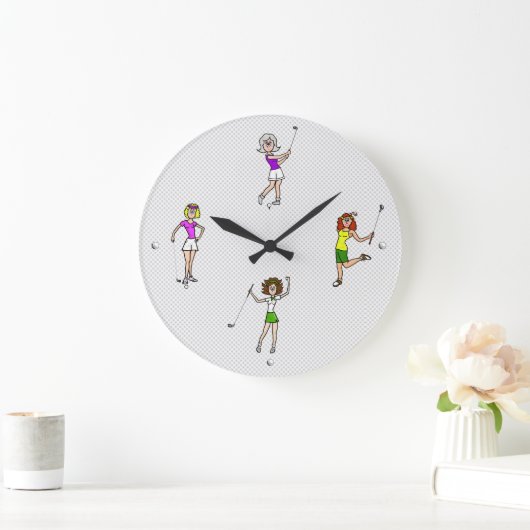 Vrouwen Golfers Fun Wall Clock Grote Klok (Huis)