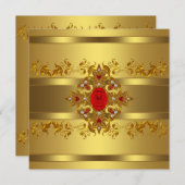 Vrouwen Goud 50ste Verjaardag Party Kaart (Voorkant / Achterkant)