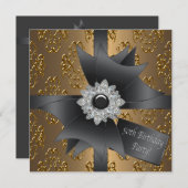 Vrouwen Goud 50ste Verjaardag Party Kaart (Voorkant / Achterkant)