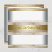 Vrouwen Goud 50ste Verjaardag Party Kaart (Voorkant / Achterkant)