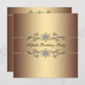 Vrouwen Goud 50ste Verjaardag Uitnodiging (Voorkant / Achterkant)