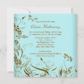 Vrouwen Goud Blauwgroen Vlinder Elegant 50ste Verj Kaart (Achterkant)