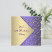 Vrouwen Gouden Paarse 50ste Verjaardagsfeest Kaart (Staand voorkant)
