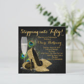 Vrouwen Gouden Pauw Verjaardagsfeest Kaart (Staand voorkant)