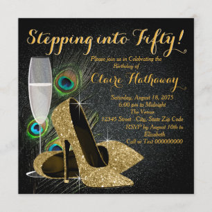 Vrouwen Gouden Pauw Verjaardagsfeest Kaart