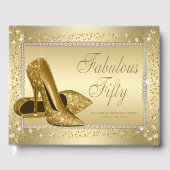 Vrouwen Gouden Schoenen 50ste Verjaardag Party Gas Gastenboek (Voorkant)