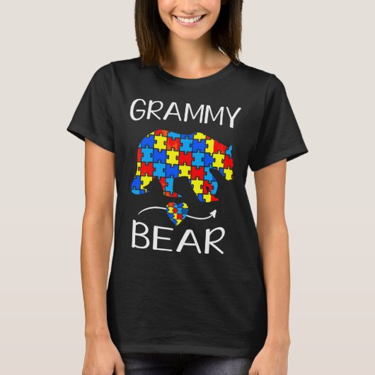 Vrouwen Grammy Beer Autism Awareness Support A A A T-shirt (Voorkant)