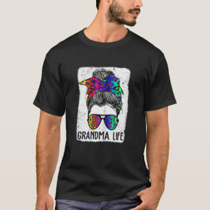Vrouwen Grandma Life Bleken mama Life Leopart Mess T-shirt