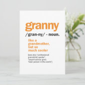 Vrouwen Granny Definition Grandma Gift Bedankkaart (Staand voorkant)