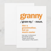 Vrouwen Granny Definition Grandma Gift Bedankkaart (Voorkant / Achterkant)