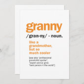 Vrouwen Granny Definition Grandma Gift Kaart (Voorkant / Achterkant)
