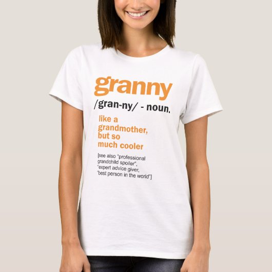 Vrouwen Granny Definition Grandma Gift T-shirt (Voorkant)