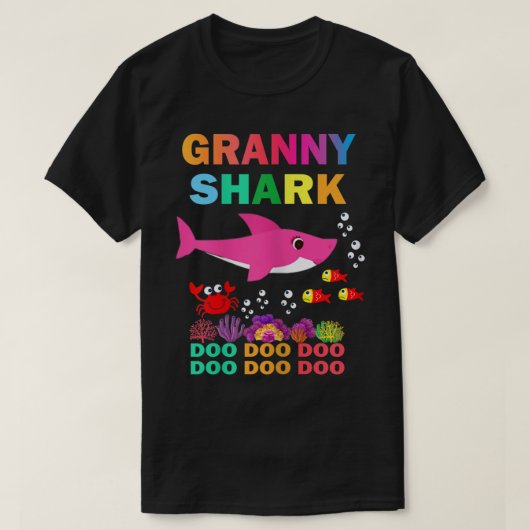 Vrouwen Granny Shark Shirt Matching Family Moeder' (Design voorkant)
