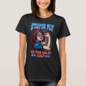 Vrouwen  grappig 4 juli t-shirt (Voorkant)