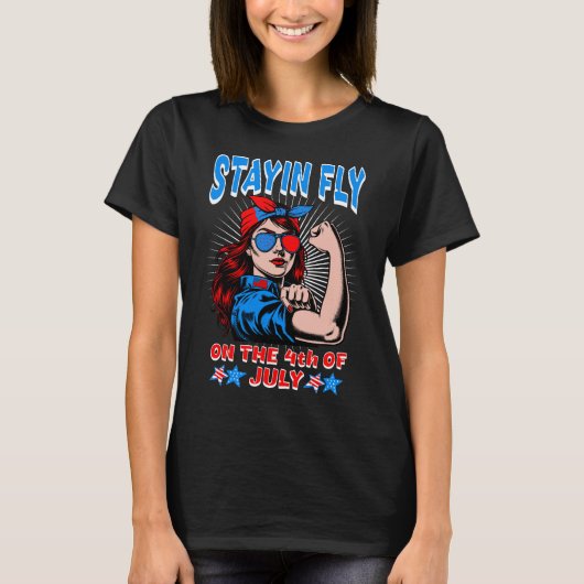 Vrouwen  grappig 4 juli t-shirt (Voorkant)