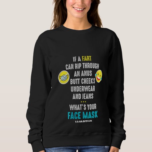 Vrouwen Grappig Anti Masker Scheten Meme Fresh Air Trui (Voorkant)