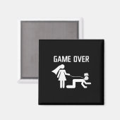 Vrouwen Grappig Bruid Bruidegom Trouwen Bachelor Magneet (Voorkant / Achterkant)