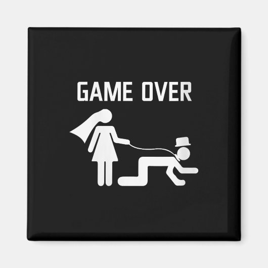 Vrouwen Grappig Bruid Bruidegom Trouwen Bachelor Magneet (Voorkant)